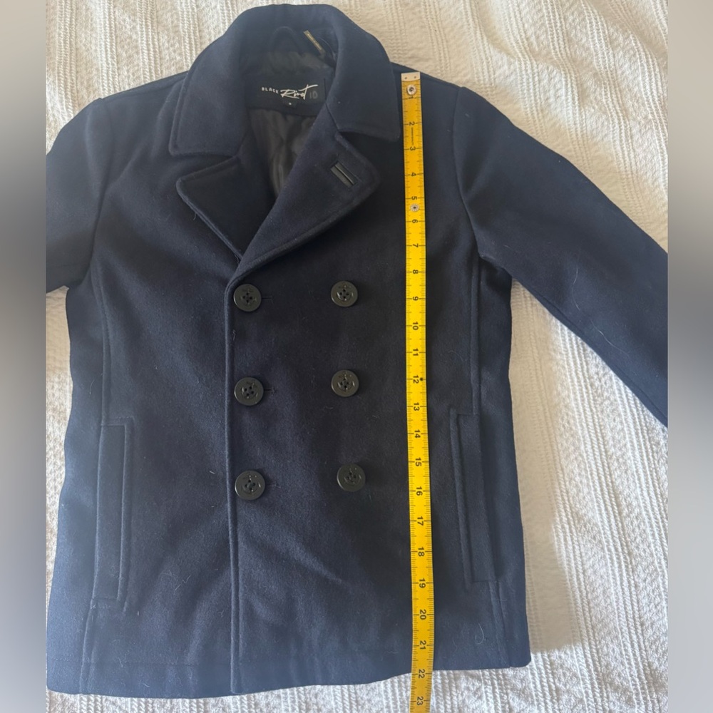 Navy Rivet Boys coat Small - Picture 6 of 11